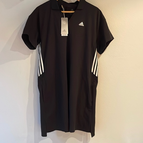 adidas Dresses & Skirts - 🆕 Adidas 3 Stripe Golf/Tennis Dress w/ Pockets. Black. Size L